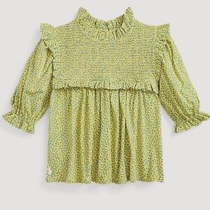 Polo Ralph Lauren NWT Floral Smocked Cotton Jersey Top Preppy Summer Girls XL/16